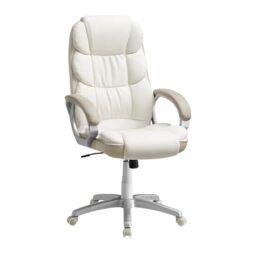 "SONGMICS, Gaming, Desk, Executive Office Chair, Ergonomic Design, Swivel Castors, Adjustable Height, Armrests, Cream White OBG024W11, 27.6"" D x 27.6"" W x (45.7""-49.6"" H)"