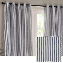 Yard Hebden Blackout Eyelet Curtain Pair (Navy, 168 x 229 cm)