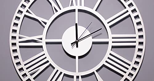 Homemania Clock Set 2 – Object Holder, Books – Wall, Living Room, Bedroom – White Metal, 50 x 0.15 x 50 cm, 50 X 0.15 X 50cm