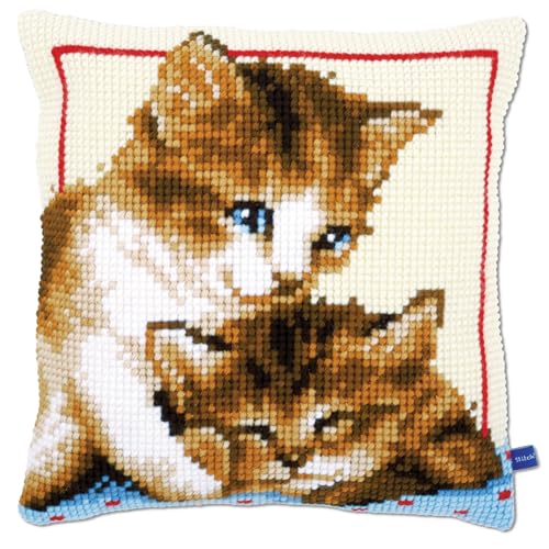 "Vervaco ""Playful Kittens Cross Stitch Cushion"