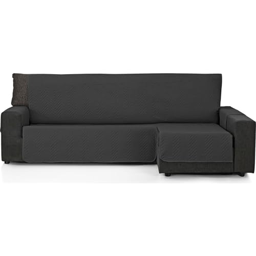 ECOMMERC3 - Chaise Long Sofa Cover 240 cm Valid?? para Chaise Long Arm Right and Left ??? Adjustable Chaise Sofa Cover Black