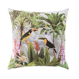 Douceur d'Intérieur, Cushion Cover and Insert 60 x 60 cm Printed Cotton, Sweet Bird