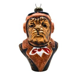 Dekohelden24 Lauscha Lauscha Christmas Tree Decoration Christmas Tree Bauble Glass Ornament Dog Pilot Glass Decoration Brown L x W x H 7 x 6 x 11 cm