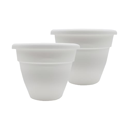 "The HC Companies Planters, White, 14"" (Pack of 2)"