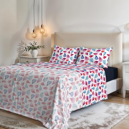 MB HOME ITALY ???Fantasy??? Bed Sheets Set, Double, Petali