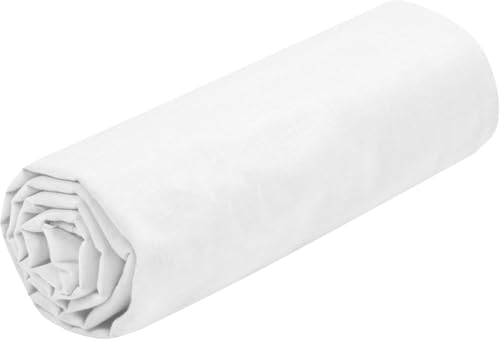 STOF - Fitted Sheet - Size 180 x 200 cm - Large 30 cm - 100% Oeko-Tex Certified Cotton - Ivory - Eden Model - Bed Linen for Home - Soft and Comfortable for a Cosy Nest