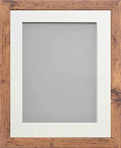 Frame Company Allington Rustic Photo Frame with Off-White Mount, 10x8 for 8x6 inch, fitted with perspex