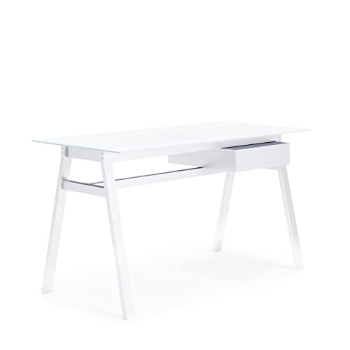 DHP Furniture Richmond Desk, Metal, White, 76 x 140 x 65 cm (H x W x D)