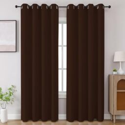 CUCRAF Blackout Curtains 84 inch Length 2 Panels Set, Room Darkening Drapes for Living Room Bedroom, Thermal Insulated Light Blocking Grommet Window Curtain (W52 x L84 Inch, Chocolate)