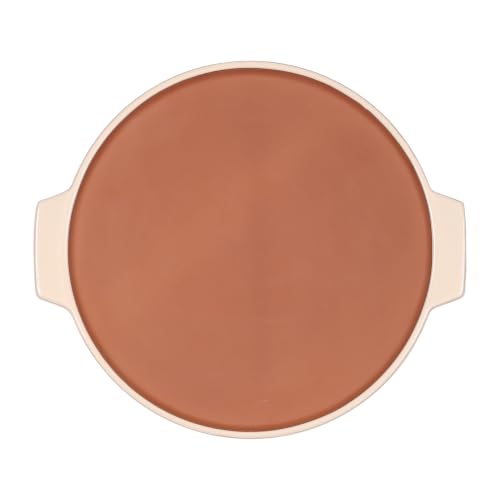 Sintra Terracotta Baking Stone with Glazed Rim & Handles 34cm - Stone - Unglazed Centre, Heat Resistant 350??C, Oven to Table, Mediterranean Style, 34cm Diameter