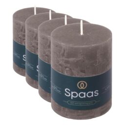 Spaas Rustic Pillar Candle 70/95 mm 35h, Dark Grey (Pack of 4)