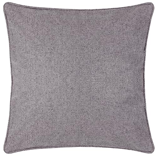 furn. Dawn Cushion Cover – Soft Textured Neutral Tone Piped Edge Case (Charcoal – 45x45cm)