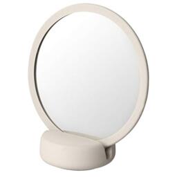 Blomus - Sono 69162 Cosmetic Mirror - Moonbeam/White - Ceramic/Silicone - 185 x 90 x 170 mm (H x W x D) One Size