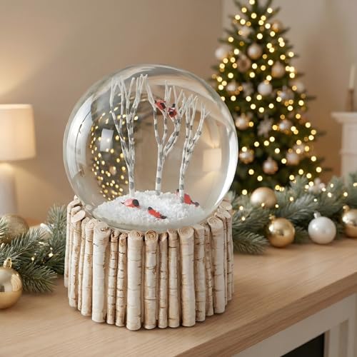 Cardinal Snow Globe, Red Bird Snowglobe Animal Snow Flake Glass Snow Globes for Adults Men Birthday, 100MM Valentine's Day Snow Globe NO Music