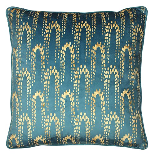 furn. Wisteria Feather Filled Cushion, Petrol, 50 x 50cm