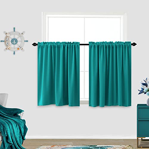 KOUFALL Laundry Room Cover Up Curtains for Shelves and Storage Privacy Short Small Blackout Curtains to Hide Clutter Washer and Dryer Washing Machine Storage Boxes