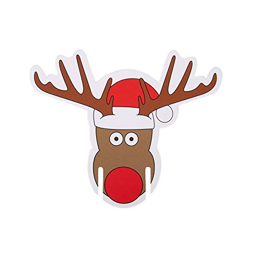 Neviti Christmas Craft Rudolph Glass Decorations, Multi-Colour, 10-Piece