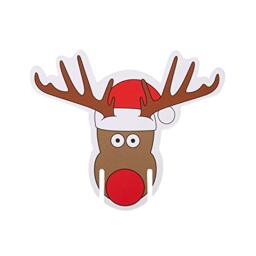 Neviti Christmas Craft Rudolph Glass Decorations, Multi-Colour, 10-Piece