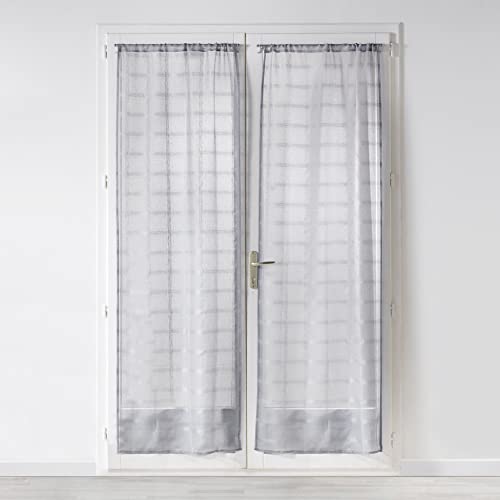 Douceur d'Intérieur - Pair of Straight Curtain Rod 2 x 70 x 200 cm Sand Candie Grey