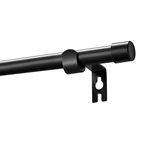 Alskarhem Black Curtain Rods for Windows 30 to 116 Inch,5/8 Inch Small Curtain Rod Set With Brackets.
