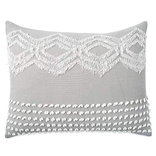 Peri Home Cut Geo 100% Cotton Pillow Sham, Standard, Grey