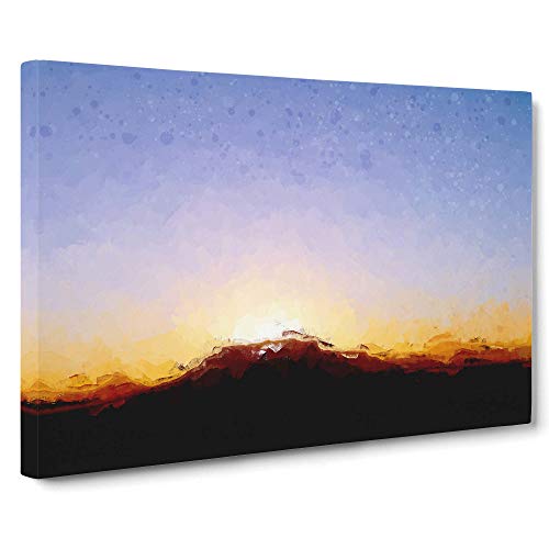 Table Mountain at Sunset Canvas Print - Gallery Wrapped 30mm Frame Wall Art - 30x20 inches - Ready to Hang - Abstract Landscape Picture - Living Room Bedroom Lounge Office