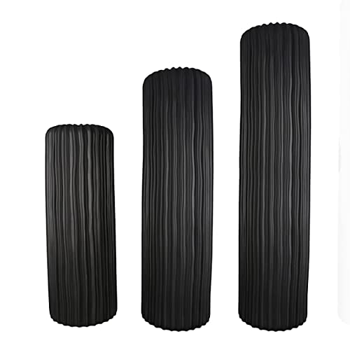 Gilde 56472 Vase Fjord Matte Black Grooved Surface Structure H 76 cm D 19 cm Diameter 19 cm