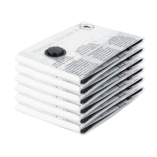 6 x Vacuum Storage Bag, Vacuum Bag for Clothing, Vacuum Cleaner, Compression Reusable Storage Cover for Bedding, Clothes, Duvets, Mattresses, Tent and Travel (60 x 40 cm)