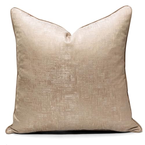 "vctops Gold Decorative Luxurious Throw Pillow Covers Jacquard Square Cushion Cases Pillowcase for Bed Sofa Couch Chair Car Home Decor (Gold F,18""x18"")"