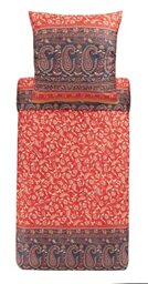 Bassetti Como R1 9325193 Bed Linen Set Cotton Mako Satin Red 2-Piece with Zip 240 cm x 220 cm 80 cm x 80 cm