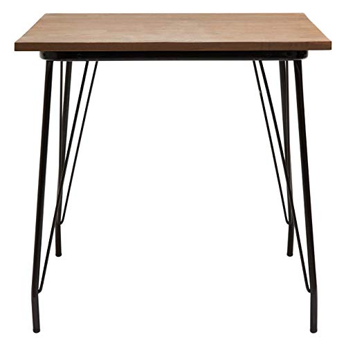 Premier Housewares Side Table, Coffee Tables for Dining & Living Room, Metal & Wood, w80 x d80 x h76cm - Black
