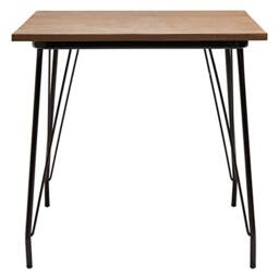 Premier Housewares Side Table, Coffee Tables for Dining & Living Room, Metal & Wood, w80 x d80 x h76cm - Black