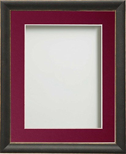 Frame Company Darcy Black Picture Photo Frames with Plum Mount, 20x16 for 15x10 *Choice of Colours* Fitted with Real Glass