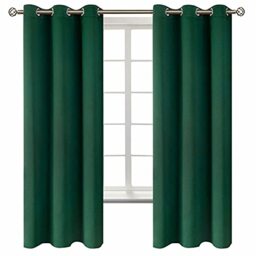BGment Christmas Blackout Curtains - Grommet Thermal Insulated Room Darkening Bedroom and Living Room Curtains, Set of 2 Decorative Curtain Panels (42 x 63 Inch, Emerald Green)