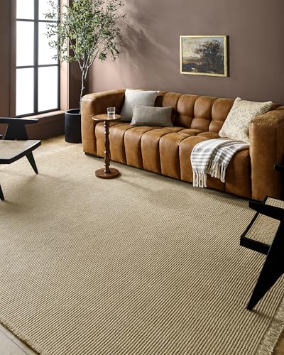 Livabliss x Becki Owens Indoor Outdoor Rug - Large Boho Rugs for Living Room 160x213 cm Dining, Kitchen Carpet, Patterned Neutral and Coloured Rugs, Waterproof, Stain Durable - Light Brown