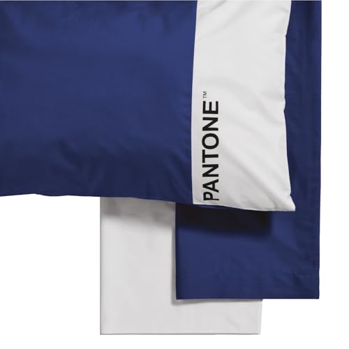 osama home Pantone – Complete Bed Set with Double Bed Sheets 180 x 280 cm + Fitted Sheet 130 x 200 cm with Elastic Bands for Mattress up to 30 cm High + 1 Pillow Case 50 x 80 cm