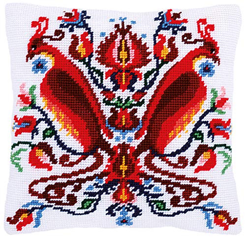 Vervaco Tapestry Cushion Felix, Satin Cross Stitch Embroidery Kit, Vorbeze Nice, Cotton, multicoloured, 40 x 40 x 0.3 cm