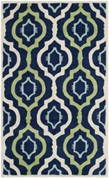 Safavieh Contemporary Indoor Hand Tufted Rectangle Area Rug, Chatham Collection, CHT747, in Dark Blue / Multi, 91 X 152 cm for Living Room, Bedroom or Any Indoor Space