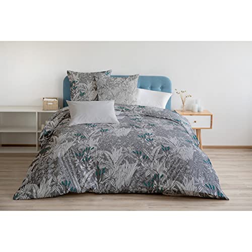 Home Linge Passion 3 Piece Bedding Set 220 x 240 cm 100% Cotton 57 Thread Count, Charcoal