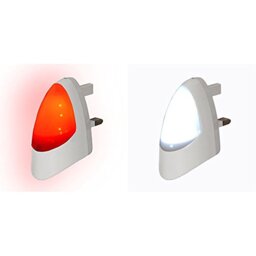 RED Automatic LED Night Light Dusk 2 Dawn LED Sensitive, White, Plug in with Automatic LED Night Light Dusk 2 Dawn LED Sensitive, White, Plug in