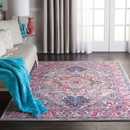 "NOURISON Passion Persian Medallion Light Grey/Pink 4' x 6' Area Rug 3'9"" x 5'9"""