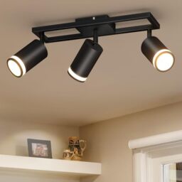Dehobo Kitchen Ceiling Lights GU10, Black Ceiling Spotlights 3 Way