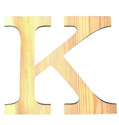 Artemio 11.5 cm Wooden Letter K in Upper Case, Beige