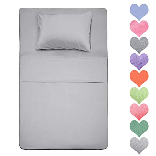 Best Season 400 Thread Count Cotton Single Bed Sheets Set (Silver Gray Color) 3 Piece - Soft Cotton Bed Sheets Sets with Deep Pocket fit Up to 16 inch