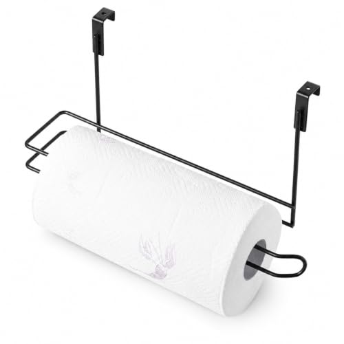 Basicwise QI003807 Cabinet Paper Towel Holder, Black, Plastic