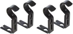 Amazon Basics Metal Curtain Pole Wall Brackets with Adjustable Length of 7 - 11 cm for up to 25 mm Curtain Rod, Set of 2, Black (Pack of 2)