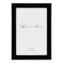 Lawrence Frames 586046 Silver Plated 4x6 Metal with Black Enamel Picture Frame