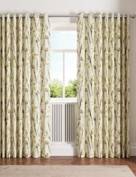 Ted Baker Wild Iris Blackout Lined Curtains Linen, Cream