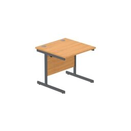 Heavy Duty Rectangular Office Desk, Steel Frame, 120kg Weight Tolerance, 25mm FSC® Top with Modesty Panel – 800 x 800mm, Norwegian Beech