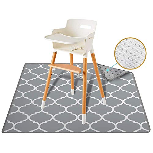 "ReignDrop 54"" Large Splat Mat for High Chair, Play Mat, Picnic, Art and Crafts for Baby, Kids, Non Slip, Waterproof, Washable, Portable, Durable, Reusable Splash, Spill Mat for Pet Litter (Lattice)"